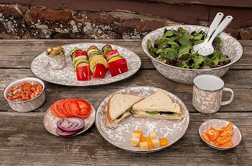 Vista 37 de Golden Rabbit Enamelware Appetizer Plates, 6 inch, Sea Glass, Set of 4