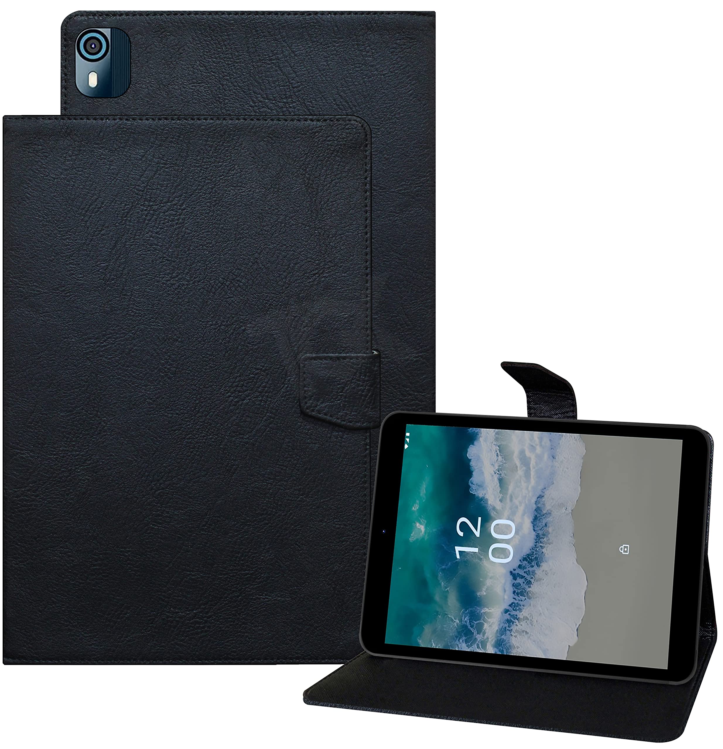 TGK Plain Design Leather Protective Cover with Viewing Stand Back Flip Stand Case Cover for Nokia Tab T10 8 inch Tablet TA-1472 with Precise Cutouts (Black) (B0BJDHS15N) Amazon Price History, Amazon Price Tracker