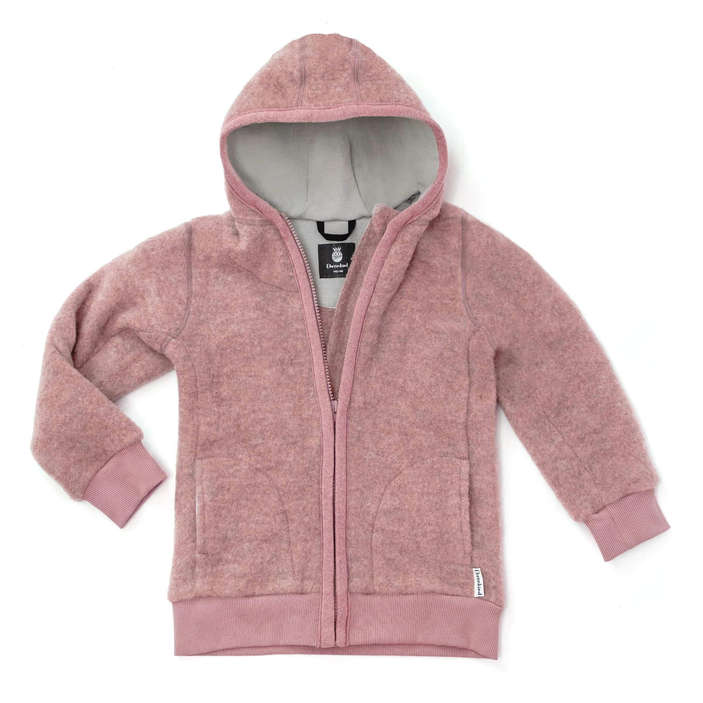 Ehrenkind® Fleecejacke, Wollfleece in feinster Bio-Merino Wolle, Atmungsaktiv & temperaturausgleichend, Fleecejacke Kinder