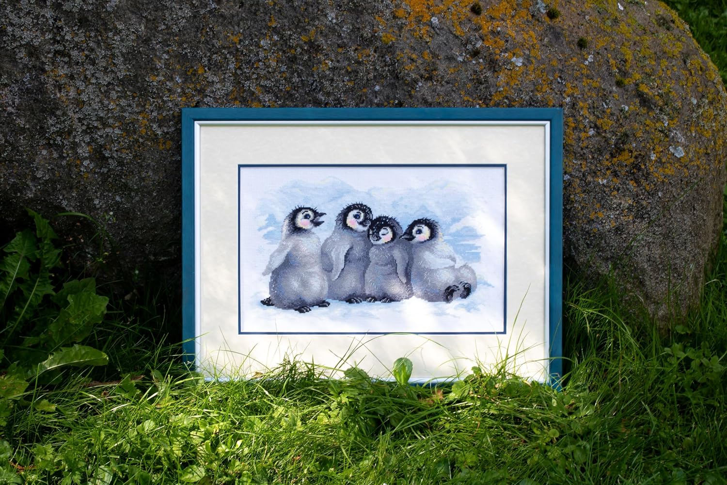 RIOLIS - Funny Penguins 1323, Cross Stitch Kits 15.75"x9.75", Cross Stitch Kits for Beginners & Advanced, Crossstitching Kits Adult, Counted Stitching Kits, Embroidery Kit