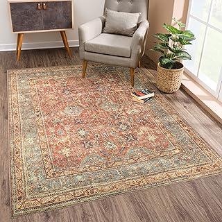 Bloom Rugs Washable Non-Slip 8' x 10' Rug - Terracotta/Mustard Tradition...