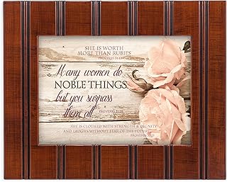 Cottage Garden Proverbs 31 Woman Distressed 8x10 Woodgrain Framed Art Wa...