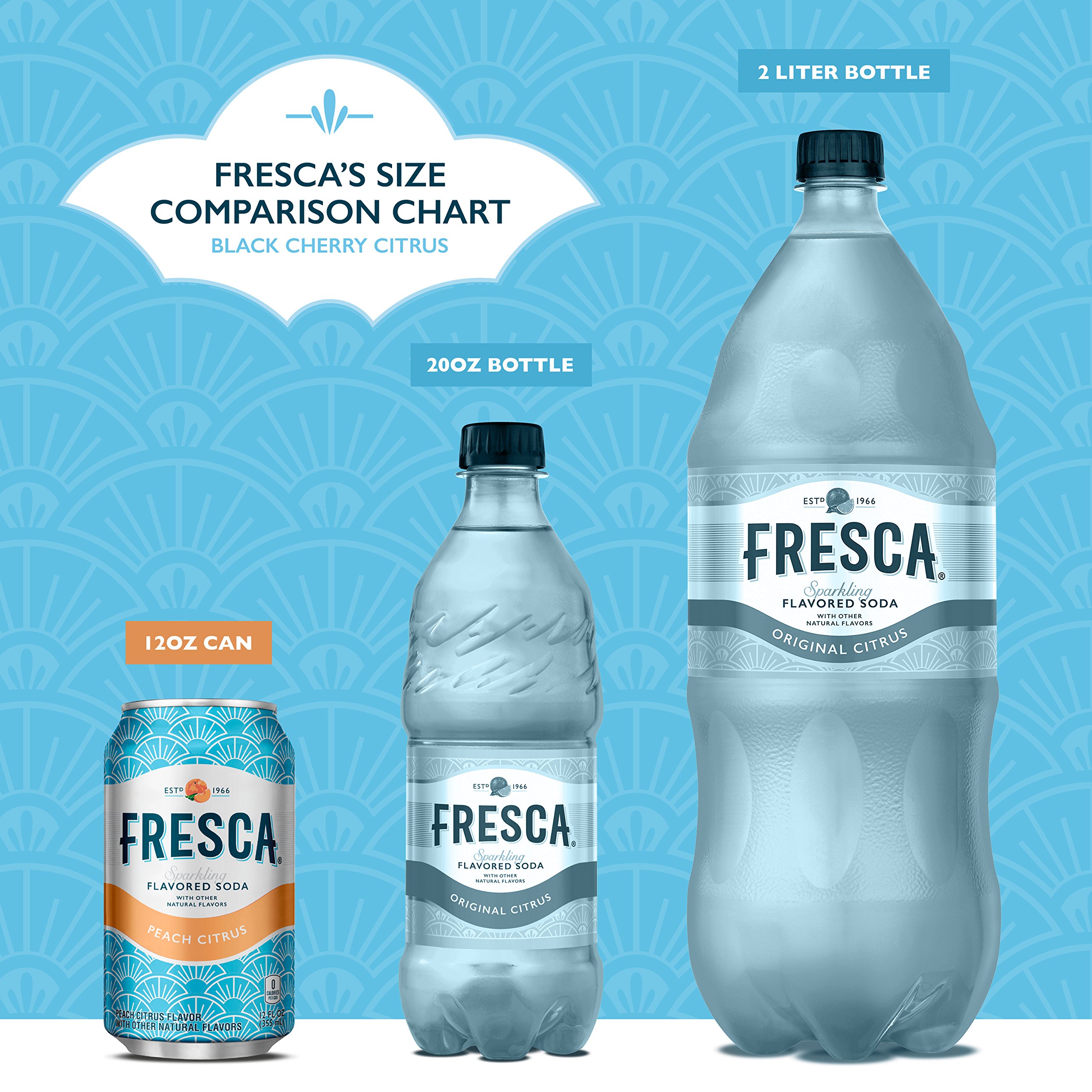 Fresca Peach Soda Sparkling Flavored Soft Drink Zero Calorie and Sugar Free, 12 fl oz, 12 Pack