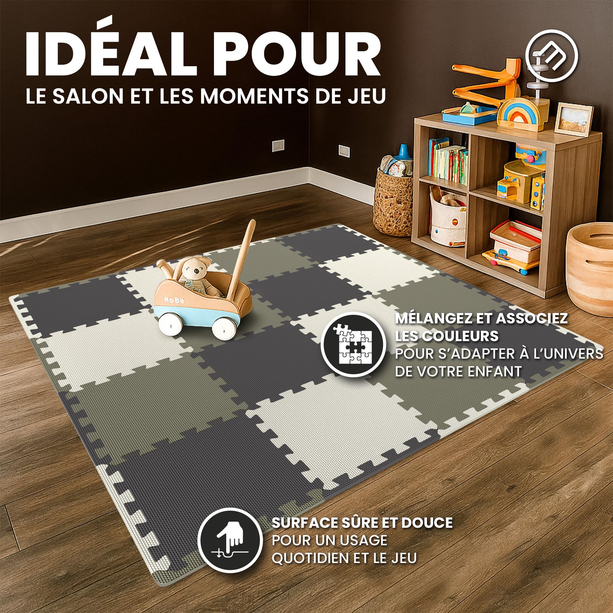bemaxx Tapis de Fitness Protection de Sol Salle de Sport - Dalles en Mousse