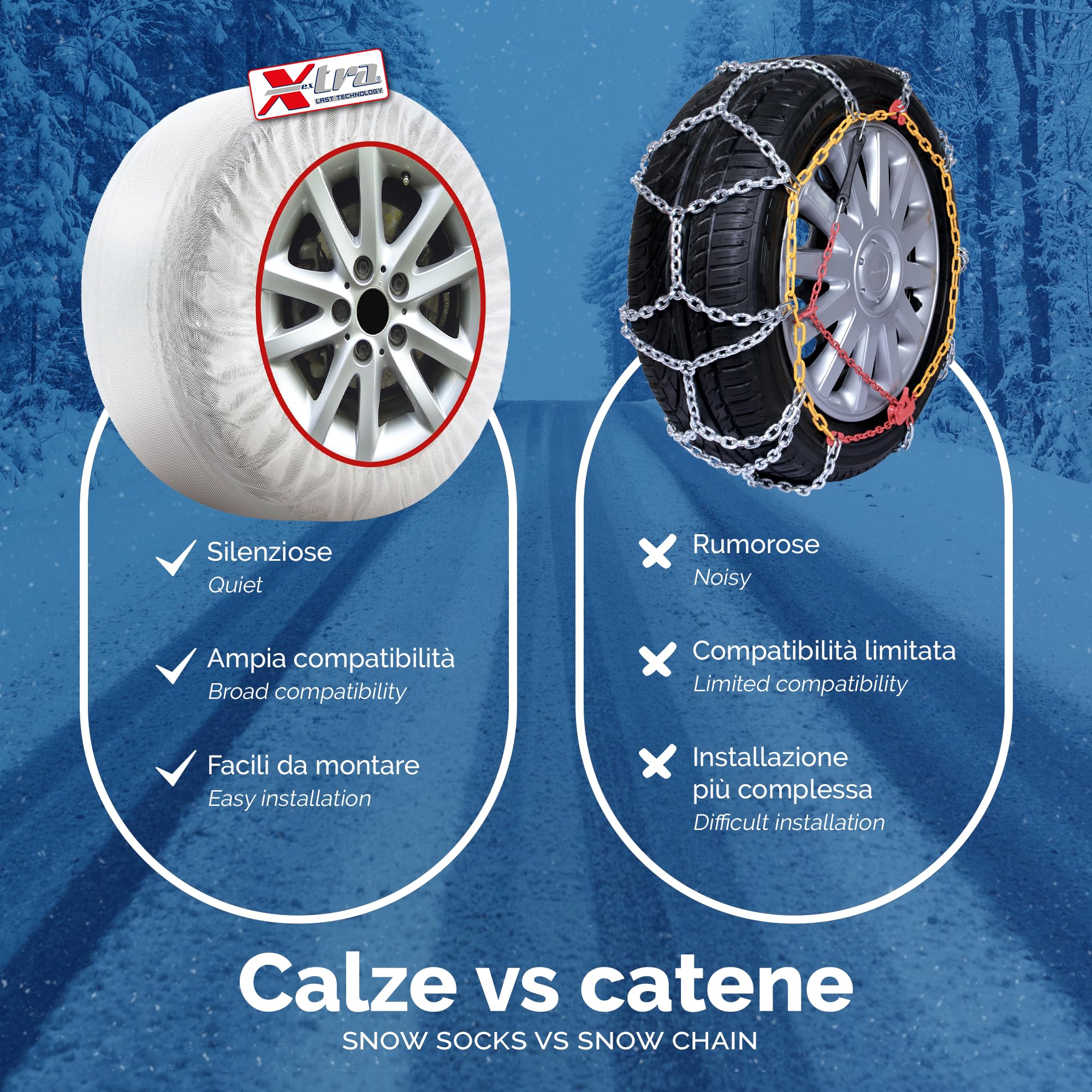 Set 2 Calze Da Neve Per Auto - Taglia XL, Omologate EN 16662-1, Per Pneumatici, Alternative Alle Catene - Foto 3
