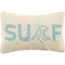 Peking Handicraft 30TG310C12OB Poly Filled Hook Throw Pillow, 12-inch Length, Wool and Cotton Surf