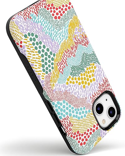 Vista 723 de Casely Funda para iPhone 13 Compatible con MagSafe Color Splash de medianoche Funda retro abstracta Color de medianoche Splash Abstracto