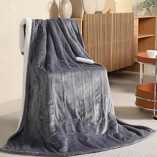 Manta térmica eléctrica, manta térmica de 50 x 60 pulgadas con 5 niveles de calefacción y apagado automático de 4 horas, manta de calentamiento disponible en Yaxa Colombia