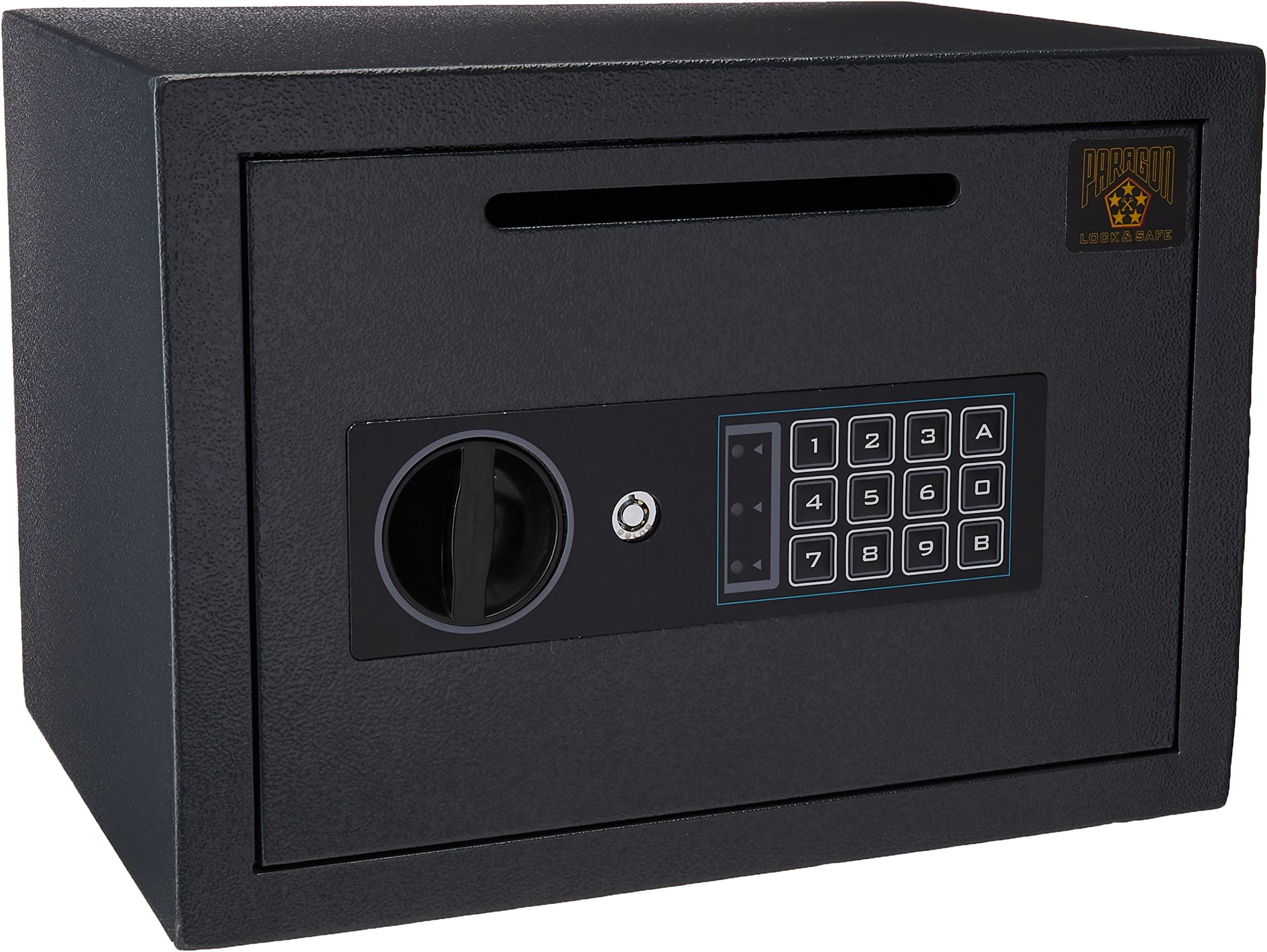 Drop Safe - Digital Compact Steel Money Security Box with Keypad - Deposit Cash Easily – For Home or Business by Paragon Safe - Black, .54 Cubic Feet