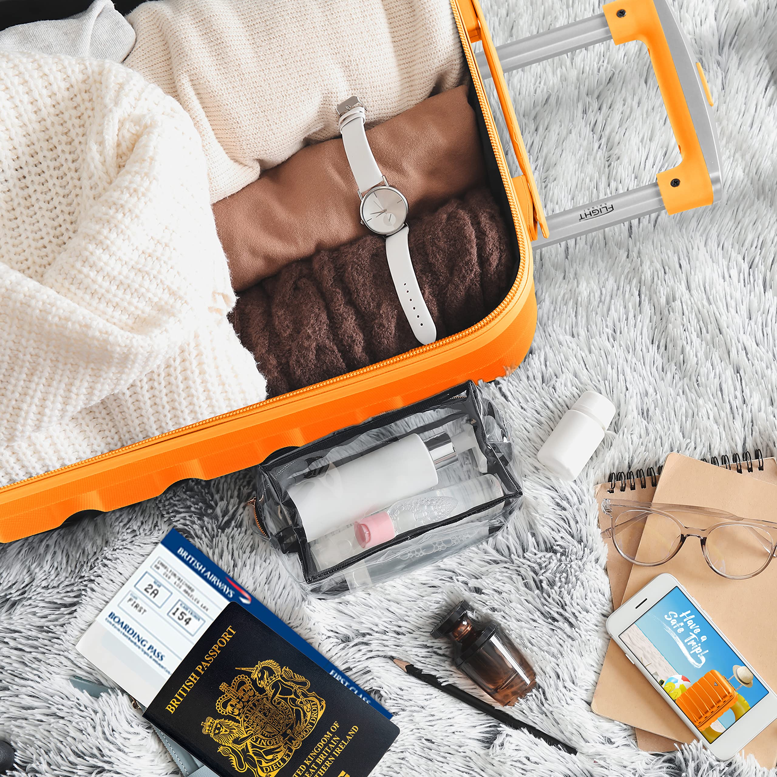 Flight Knight ABS 3 Tailles Valise Legere Compatible avec Air France, Hop! easyJet, RyanAir Et Bien d'autres! Bagage a Main 55x35x20 cm Et Bagage en Soute Grande avec 4 Roues.
