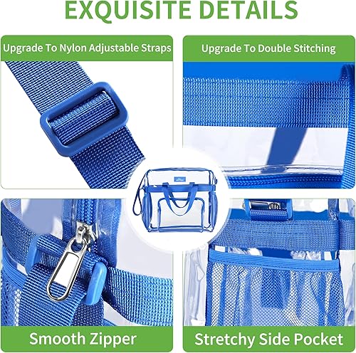 Vista 67 de MAY TREE Bolsa transparente para eventos en estadios de 12 x 6 x 12 pulgadas, bolsa de almuerzo transparente con correas reforzadas para trabajo