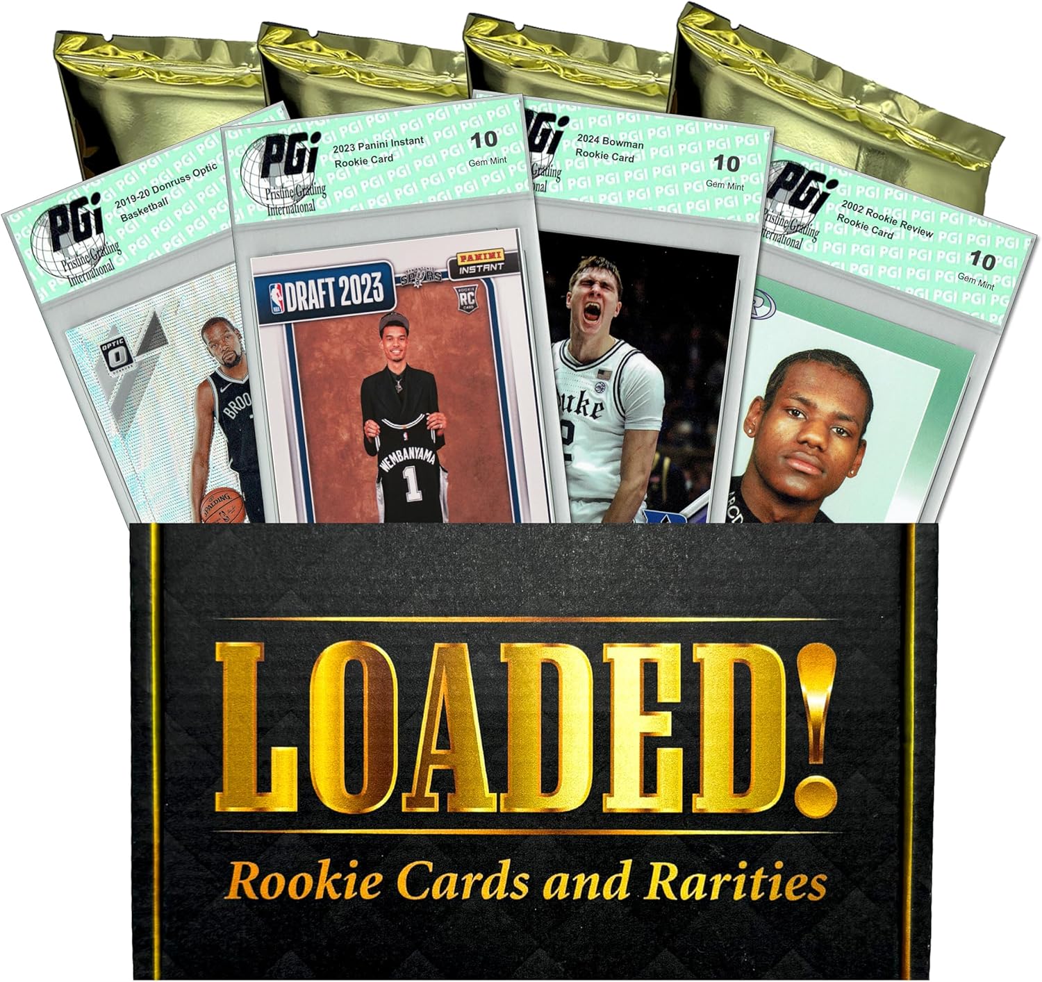 LOADED! PGI 10 Basketball Collector's Box: 4 Rookie Cards & Rarities - Victor Wembanyama, LeBron James, Cooper Flagg, Luka Doncic, Steph Curry, Giannis & More