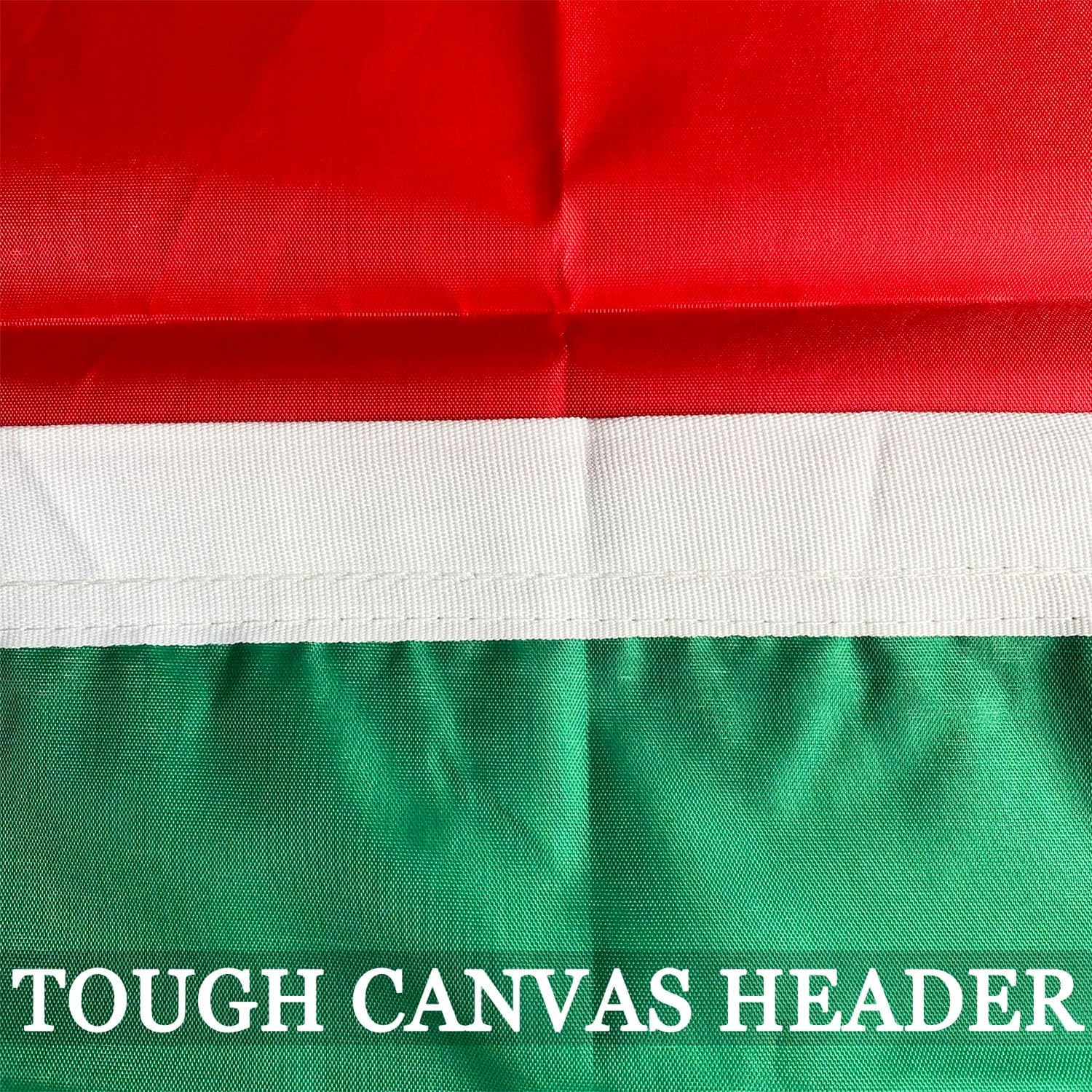 Big Mexican Mexico Flag 3x5 For Wall Double Sided- 3Ply 240D 4 Rows Stitched- 3x5 Mexico Country Flag Polyester- UV Fade Resistant With Canvas Header & 2 Brass Grommets
