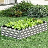 Vista 8 de Vengarus Kit de cama de jardín galvanizado elevado de 8 x 4 x 1 pies (paquete de 2), maceta de metal para exteriores, contenedor rectangular