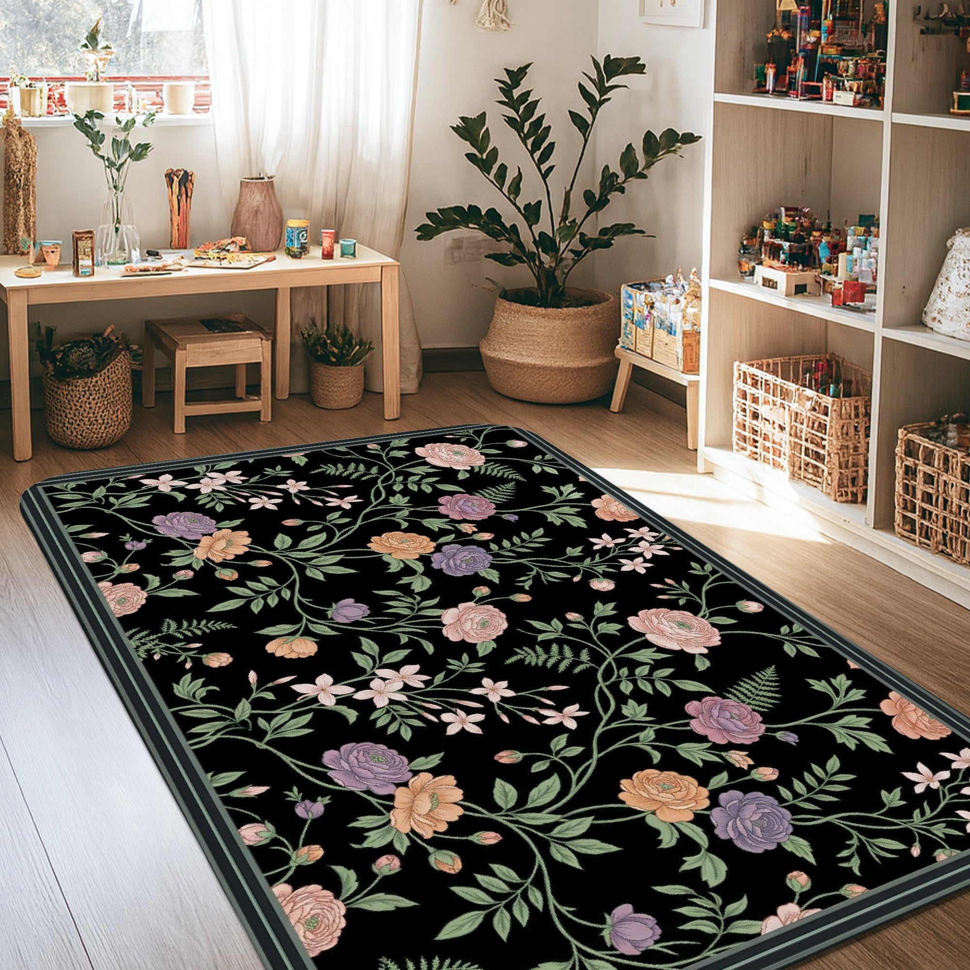 Tapis de sol rectangulaire grand format antidérapant chambre et salon