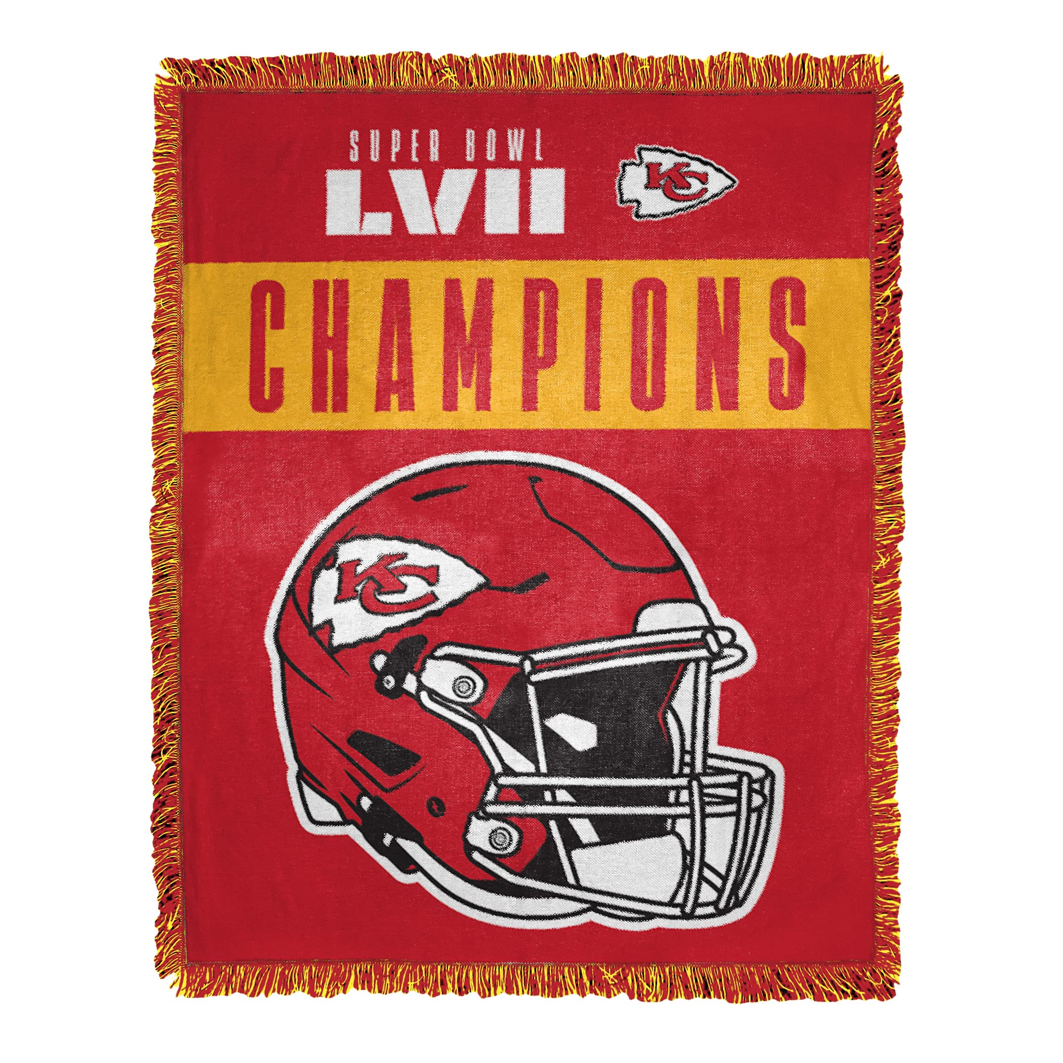 Northwest NFL Kansas City Chiefs Super Bowl LVII Champions Woven Jacquard Throw Blanket, 48