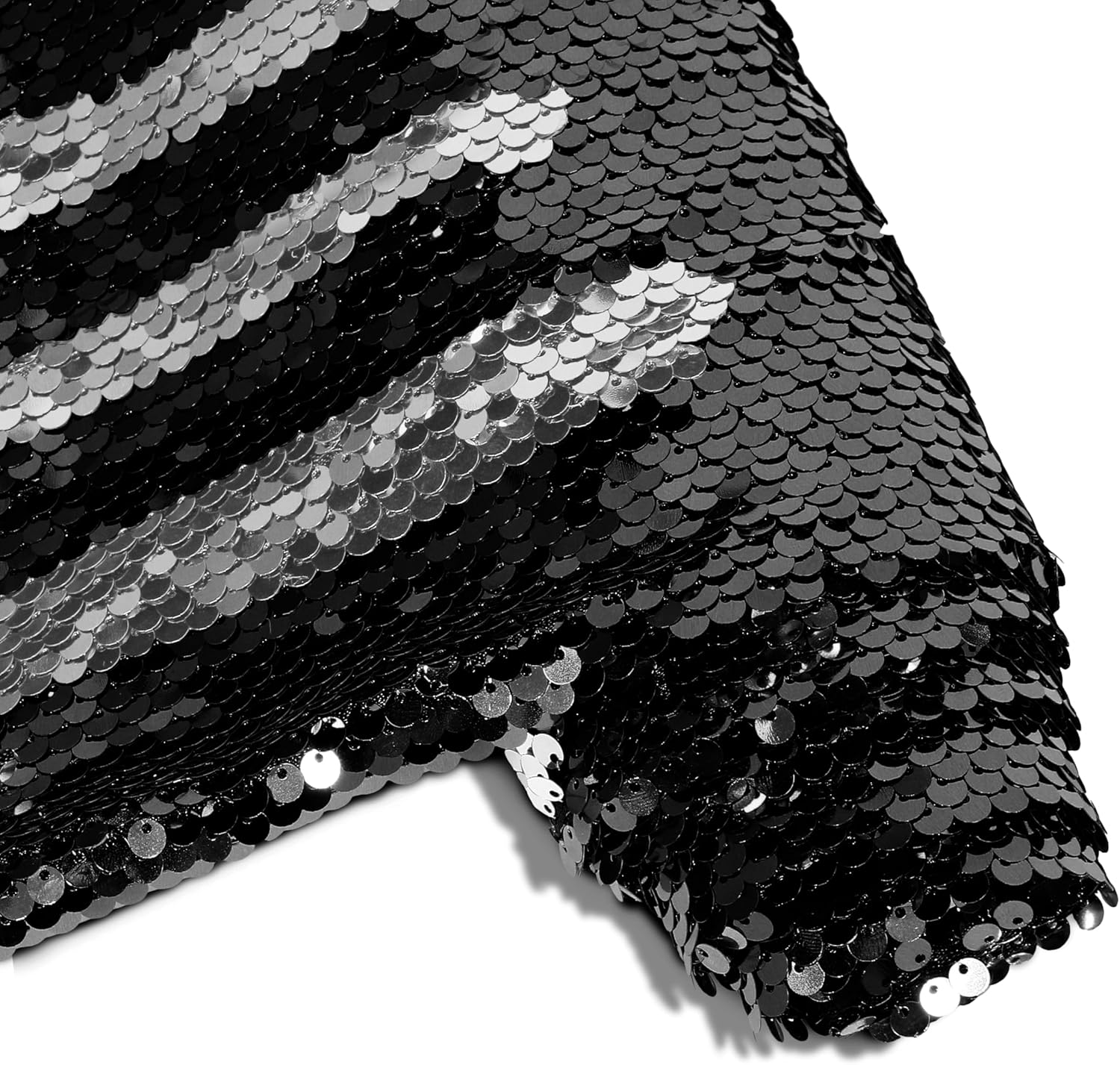 Manyshofu Mermaid Sequin Fabric Shimmer Reversible Sequin Fabric, Wall Flip Sequin