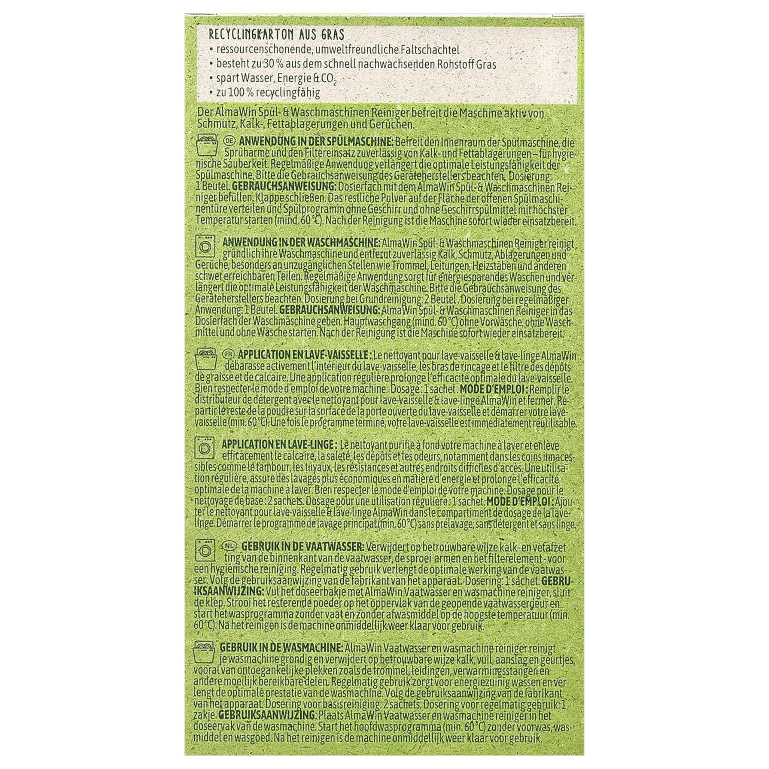 PROSZEK DO CZYSZCZENIA PRALEK I ZMYWAREK ECO 200 g - ALMAWIN