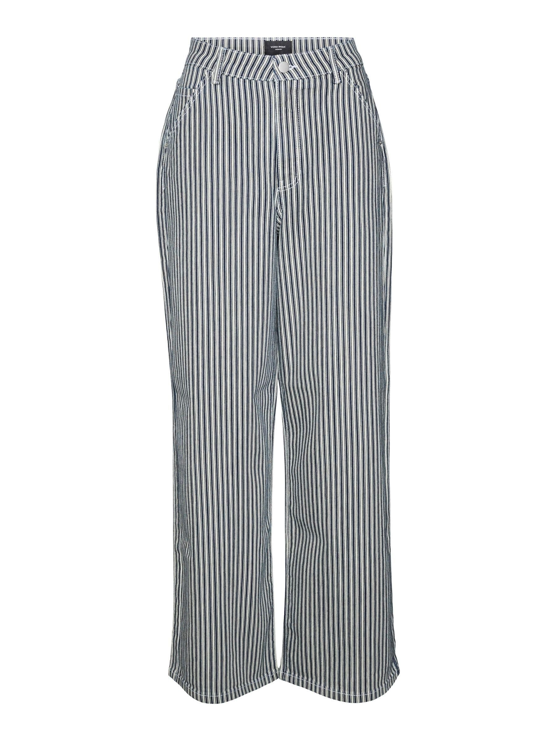 VMKATHY HR LOOSE WIDE STRIPED JEANS Kot Pantolon Kadın