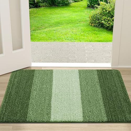 Vista 107 de Kitinjoy Tapete para puerta de interior y exterior, 48 x 32 pulgadas, antideslizante, absorbente, atrapador de suciedad, de perfil bajo, lavable