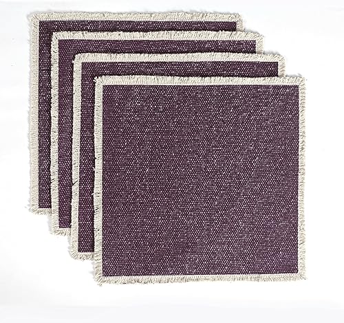 Miniatura 34 de Hausattire - Juego de 6 manteles individuales de algodón deshilachados para mesa de comedor 13x19 pulgadas | Mantel individual de estilo rústico