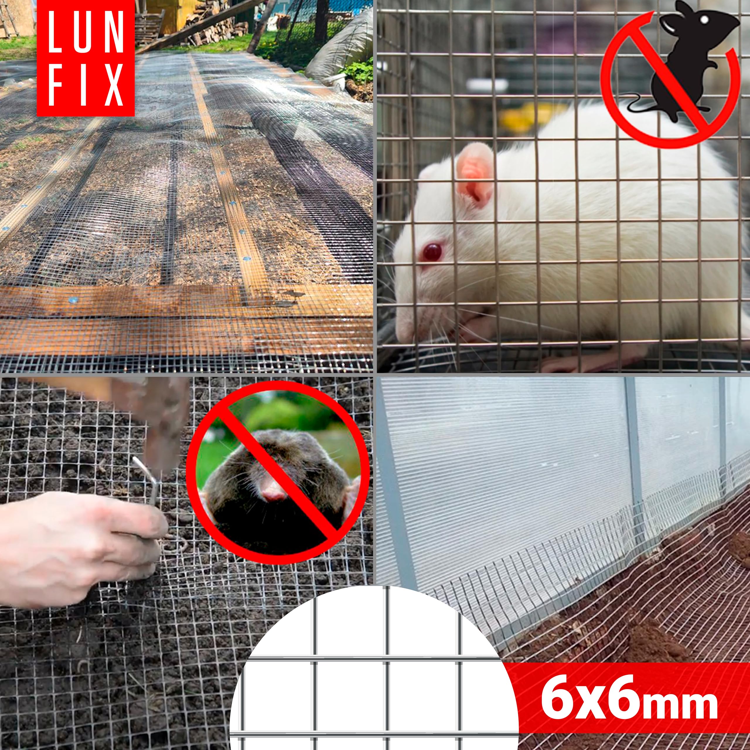 Drahtgitter feinmaschig 6x6 mm 0,65 mm 1x25 m 100x2500 cm Hasendraht | Wühlmausgitter Kaninchendraht Maschendrahtzaun Volierendraht Rödeldraht Kaninchenzaun Metall Hasengitter
