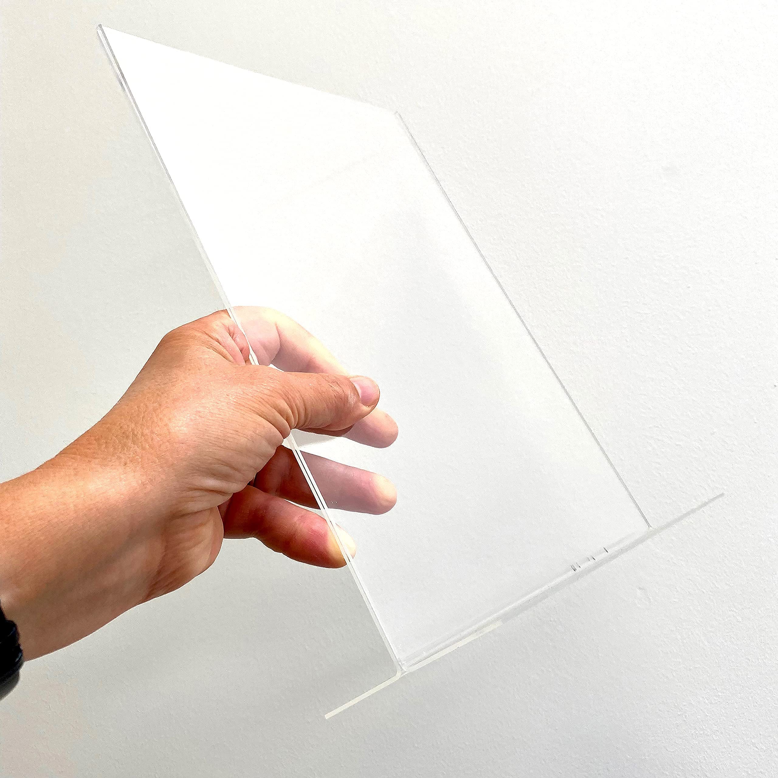 DisplayLager - 12 Pezzi A4 Porta Messaggio Orizzontale, plexiglass / acrilico, portadepliant da banco