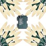 C6 Battery Operated Christmas Lights, 4 Pack Total 200LED 68FT Warm White Christmas Lights with 8 Modes, Waterproof Christmas Decorations for Xmas Indoor Outdoor Yard Tree House Decor