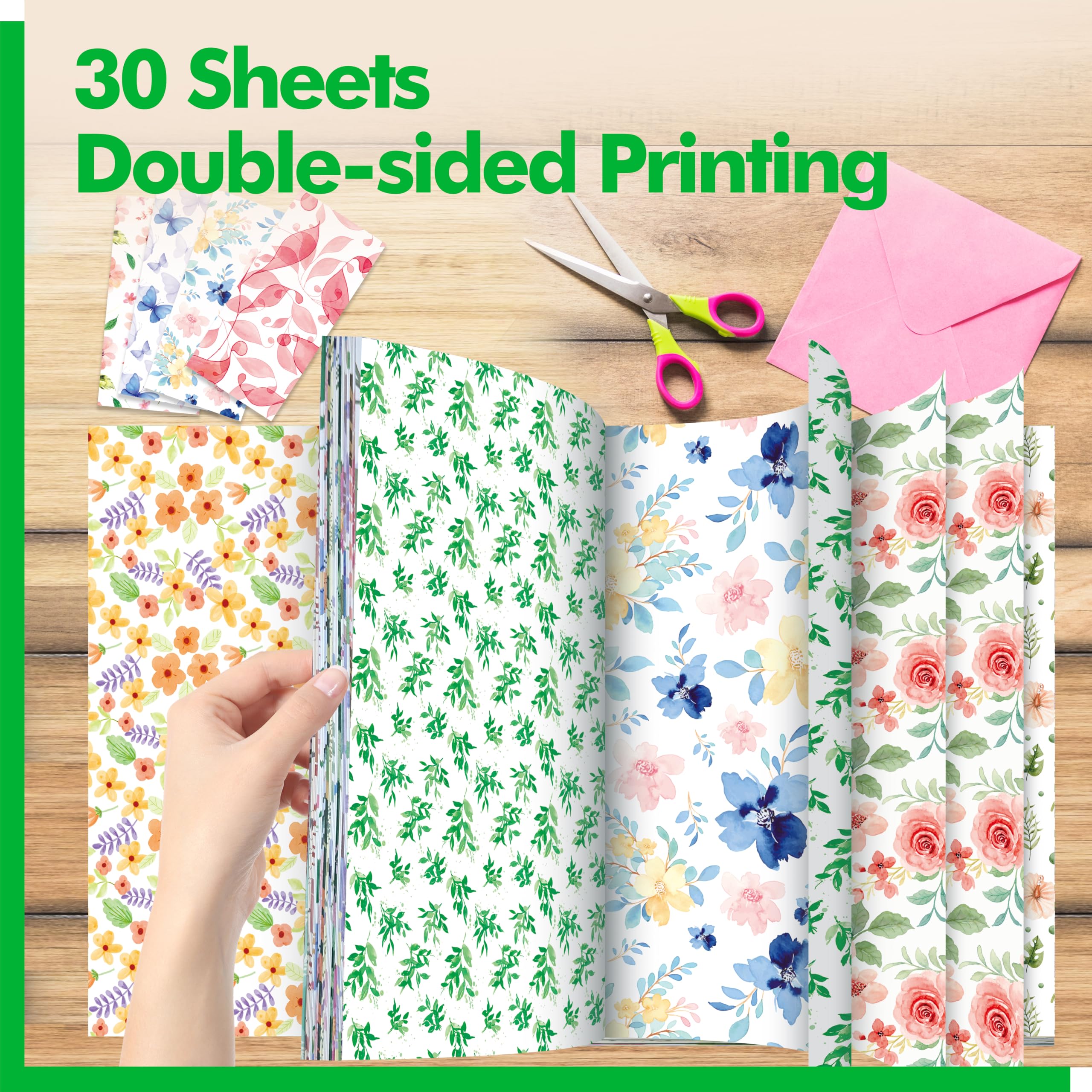 Floral Scrapbook Paper Pad - 30 Sheets -3