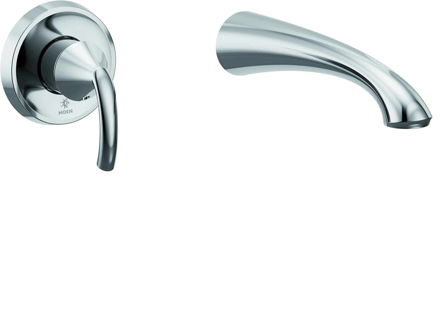 Moen WT371 Glyde Single Handle Wall Mount Filler High Flow Tub Faucet with 10" Spout Reach