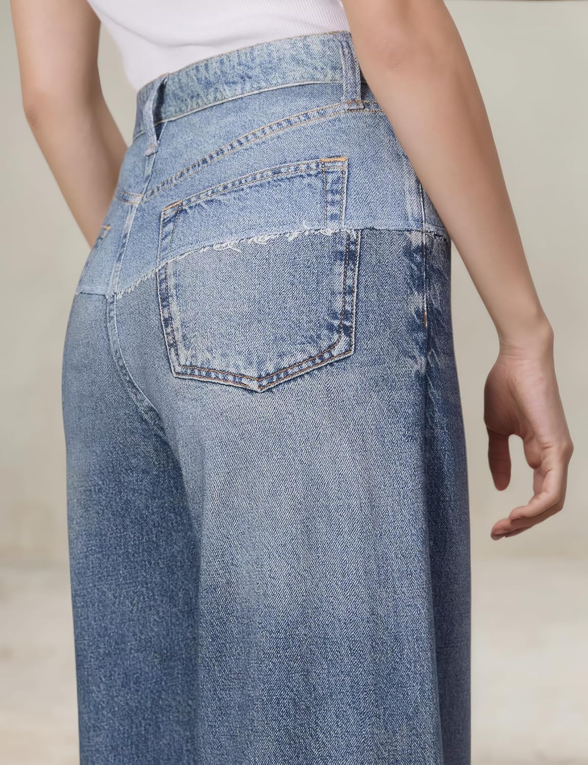 Womens French Terry Wide Leg Sweatpants Jeans Stretch Breathable Comfort Pants for Casual & Workout Y2K Clothes - Image 4