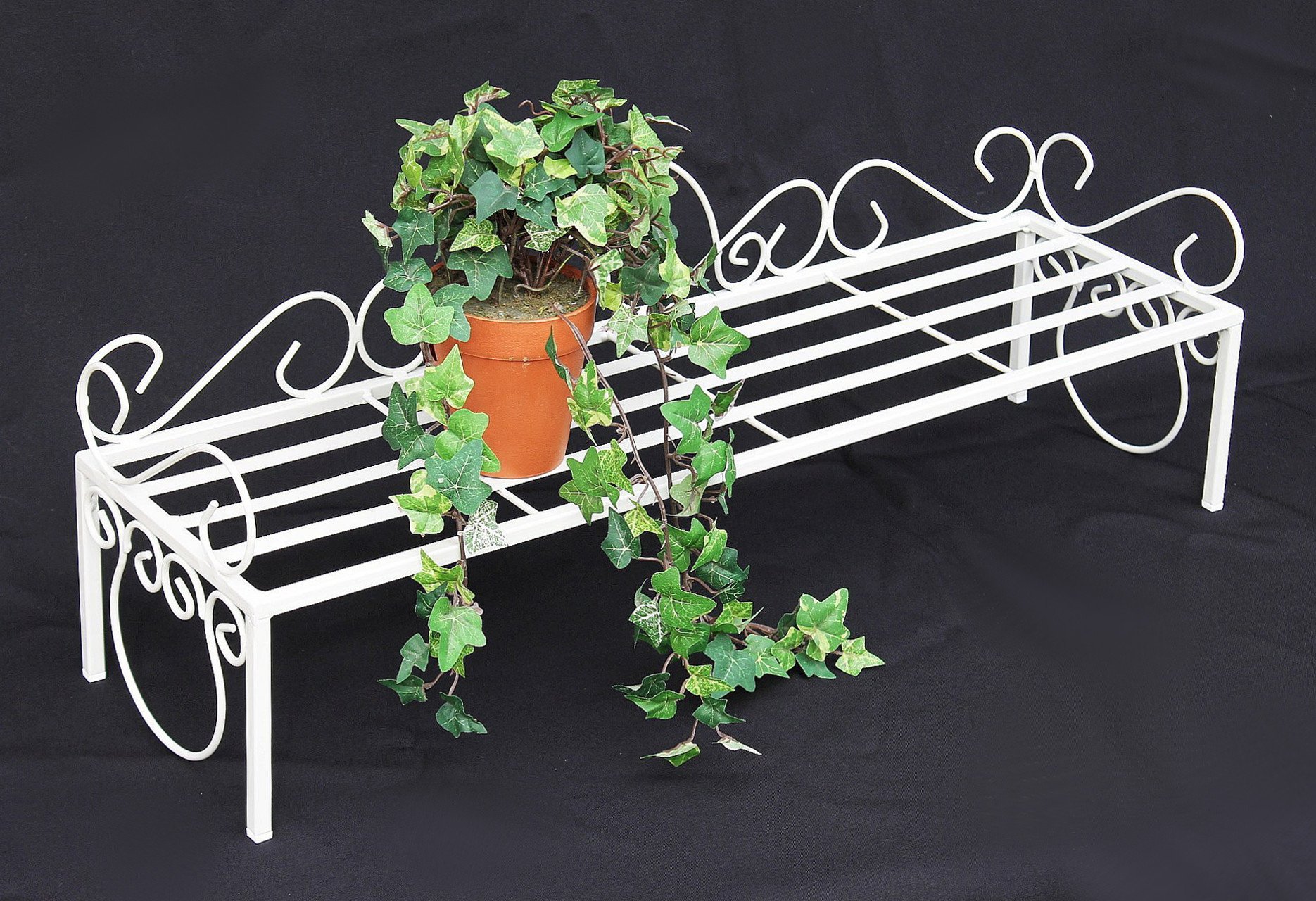 DanDiBo Blumenbank Metall Weiß 75 cm Blumenständer Mi Blumenregal Blumentreppe Pflanzentreppe Blumenregal Pflanzenständer Blumenhocker