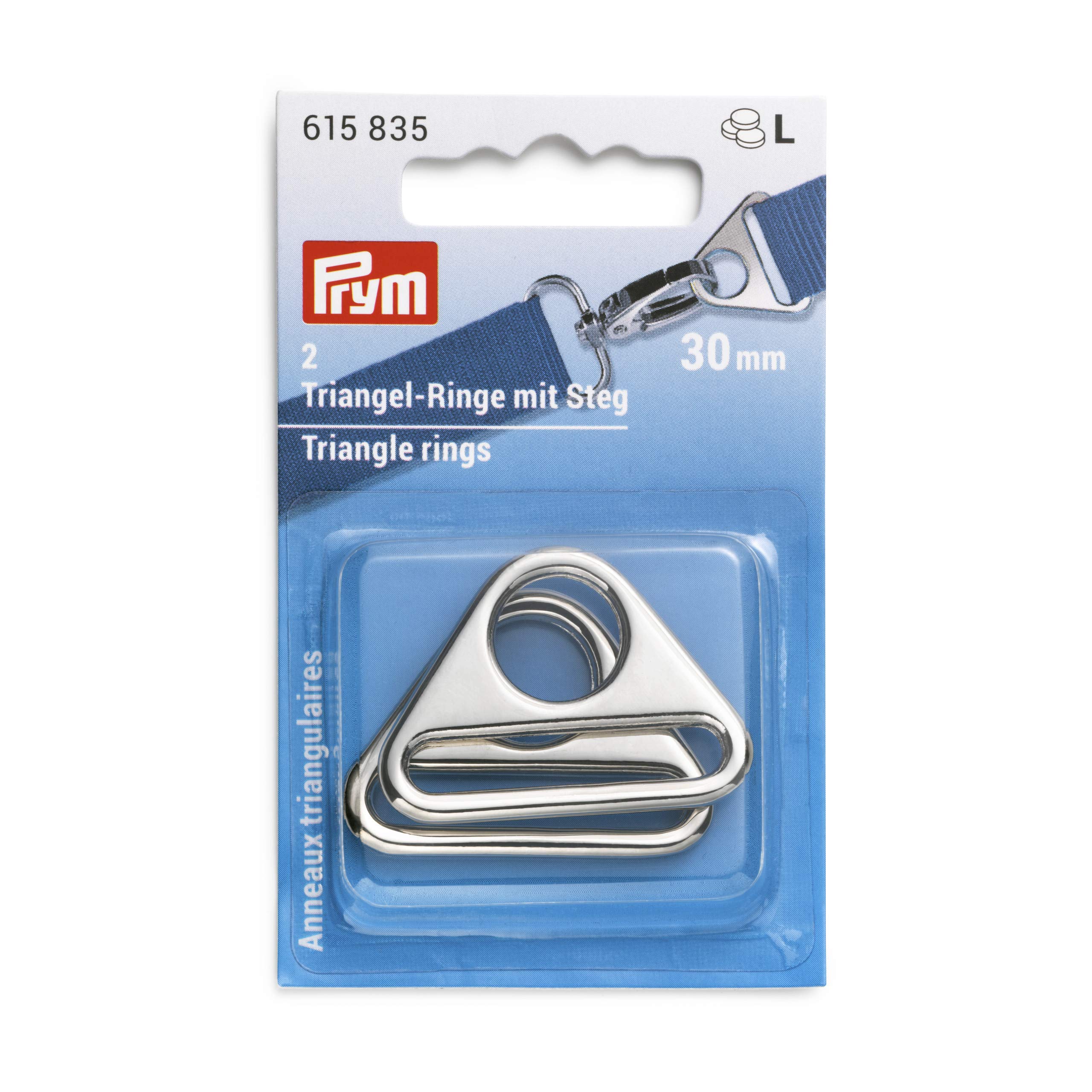 Prym Triangle Rings, Zinc Alloy, Silver, 30 mm