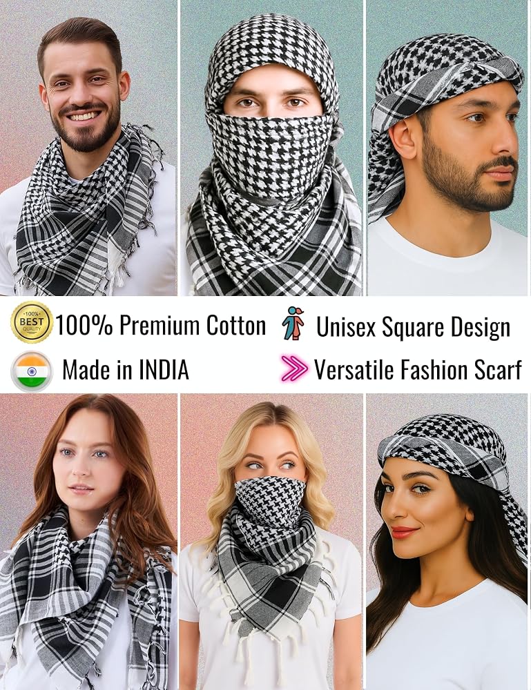 LOVARZI Desert Shemagh Scarf - Stylish & Versatile Fashion Scarf for Men & Women of All Ages