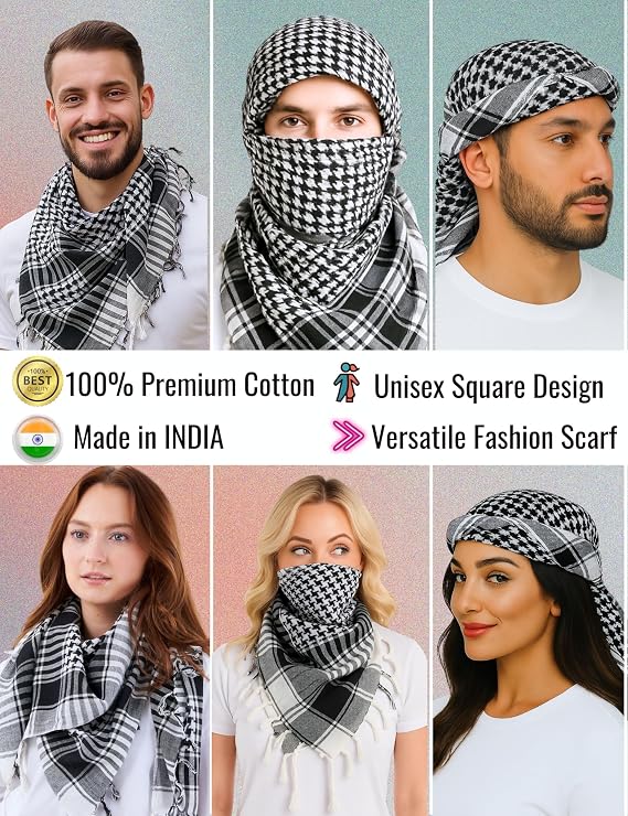 LOVARZI Desert Shemagh Scarf - Stylish & Versatile Fashion Scarf for Men & Women of All Ages