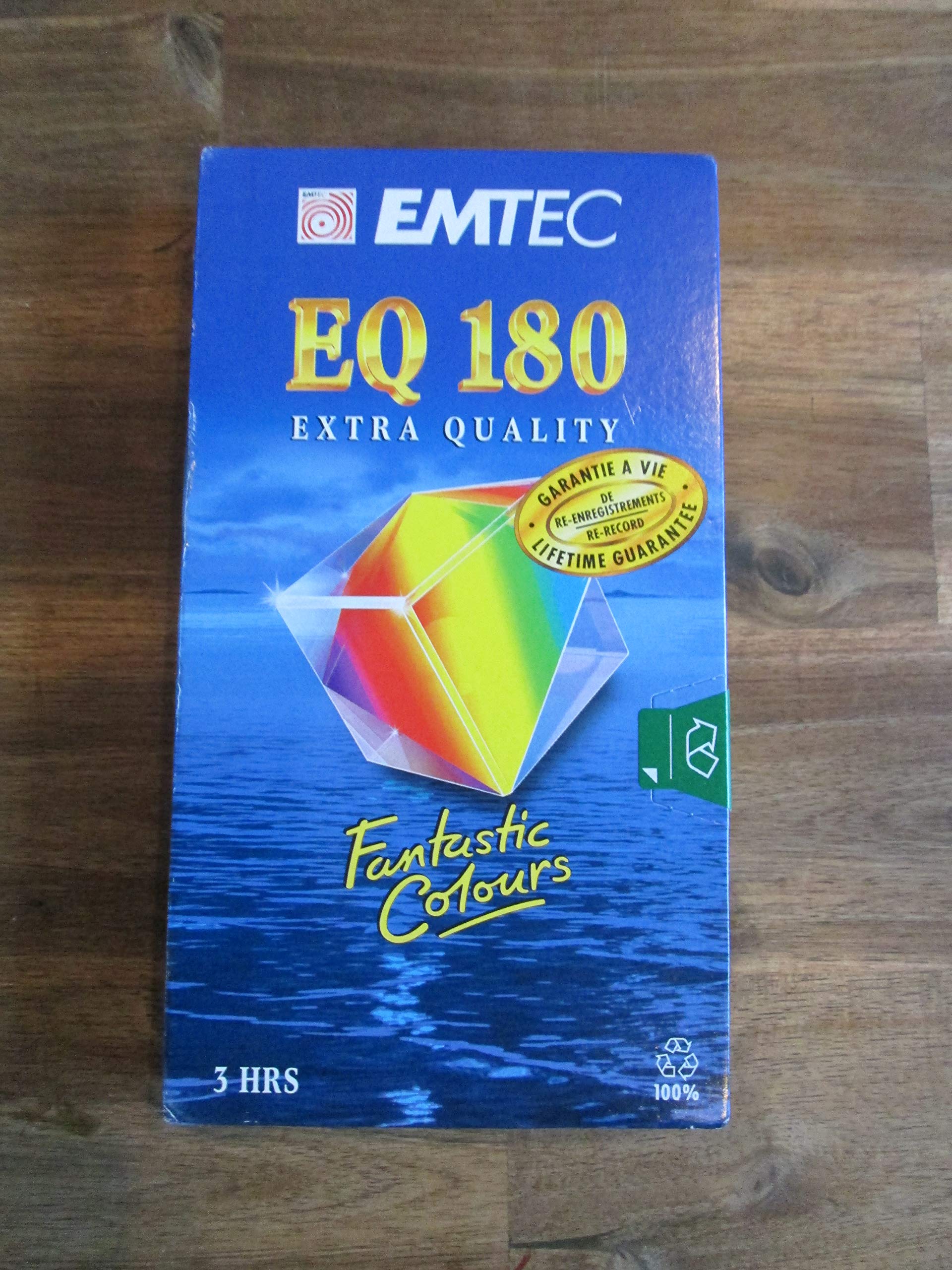 EMTEC Cassette vidéo EQ180 Extra Quality 3 heures réenregistrable jusqu'à 1000 fois