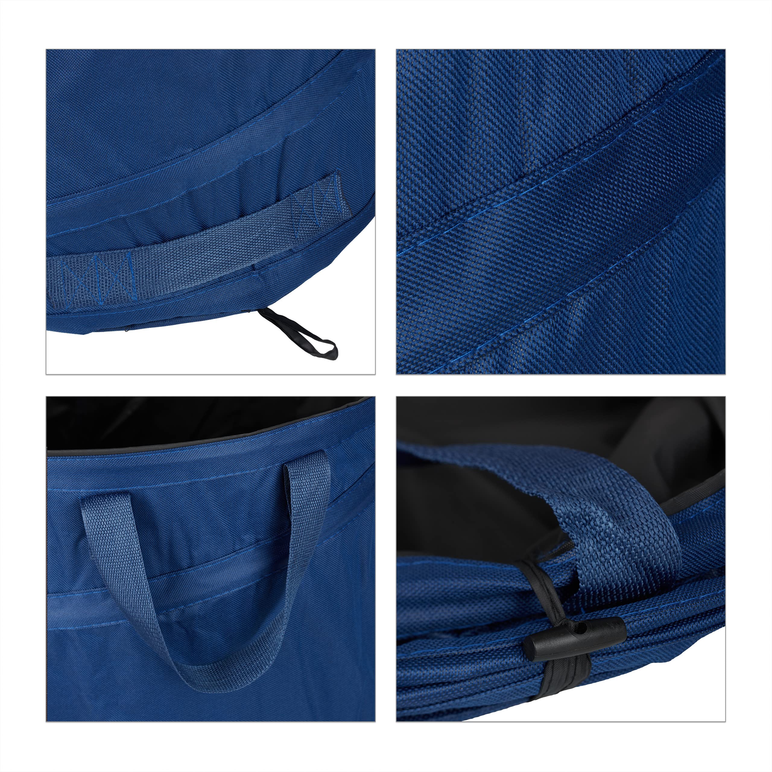 Relaxdays Sacchi da Giardinaggio, Set da 3, Fogliame e Rifiuti, Sistema Pop Up, 85 l, Impermeabile, HD 47x46 cm, Blu, Poliestere