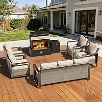 Vista 35 de Sofá de Mimbre Metálico para Patio de 75", Sofá Sillón de Ratán para Exteriores de 3 Asientos para Todo Tipo de Clima con Cojines Premium