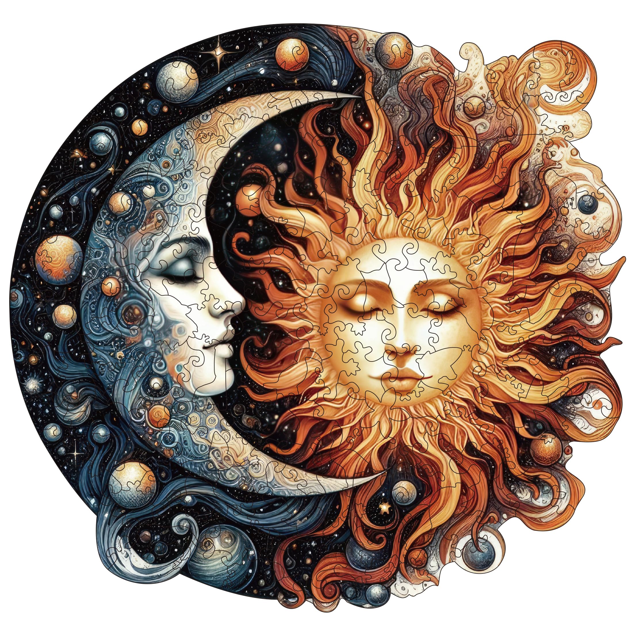 Wooden Puzzles for Adults, Sun and Moon Wood Puzzles 200 Pieces