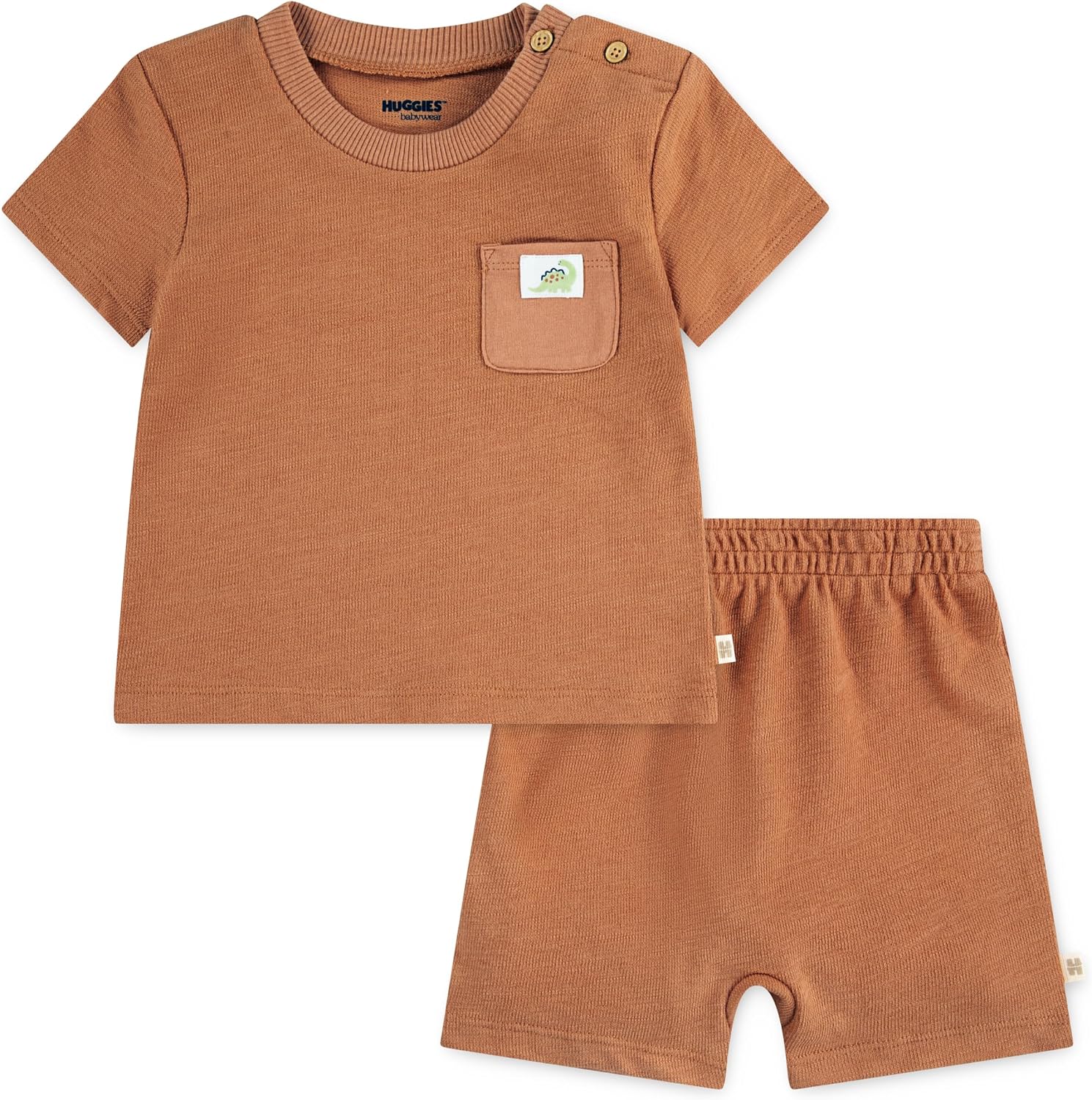 HUGGIES Baby Baby One Pocket T-shirt and Shorts 2-piece Outfit Set