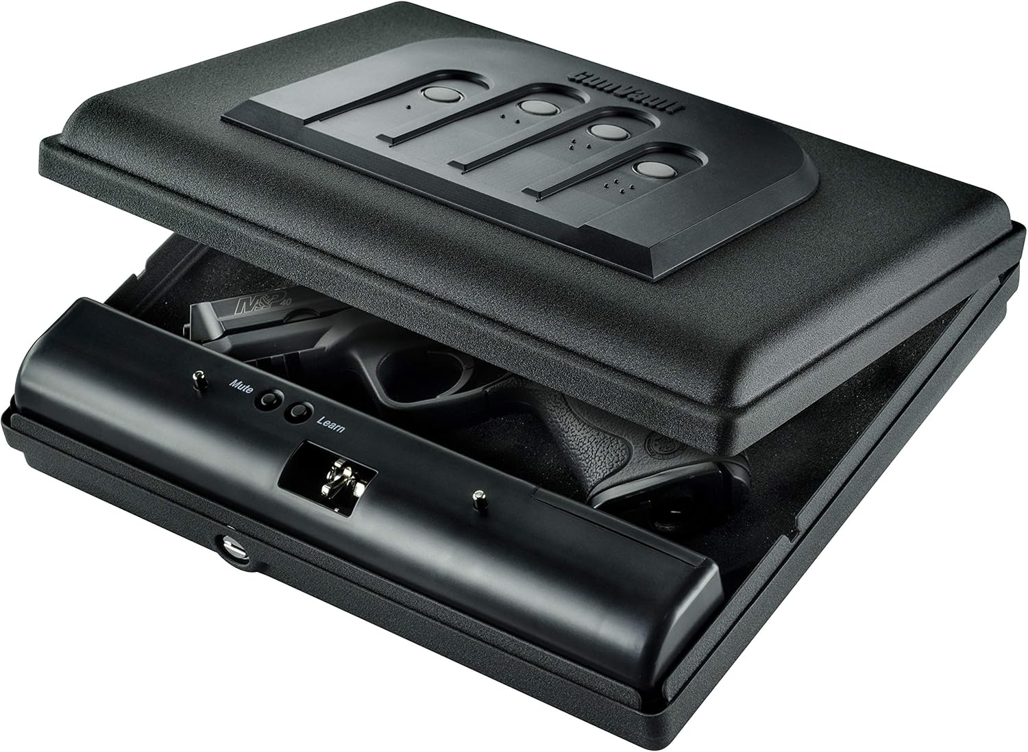 GunVault MicroVault Portable Compact Gun Safe with Illuminated No-Eyes Digital Keypad and Security Cable (1 Pistol Capacity) : Sports & Outdoors