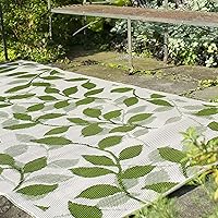 Vista 31 de Fab Habitat - Alfombra de exterior azteca, impermeable, resistente a la decoloración, sin arrugas, plástico reciclado de primera calidad, a rayas