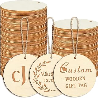 5-50pcs Custom Unfinished Wooden Tags,Personalized Engraved Wood Tags,Cu...
