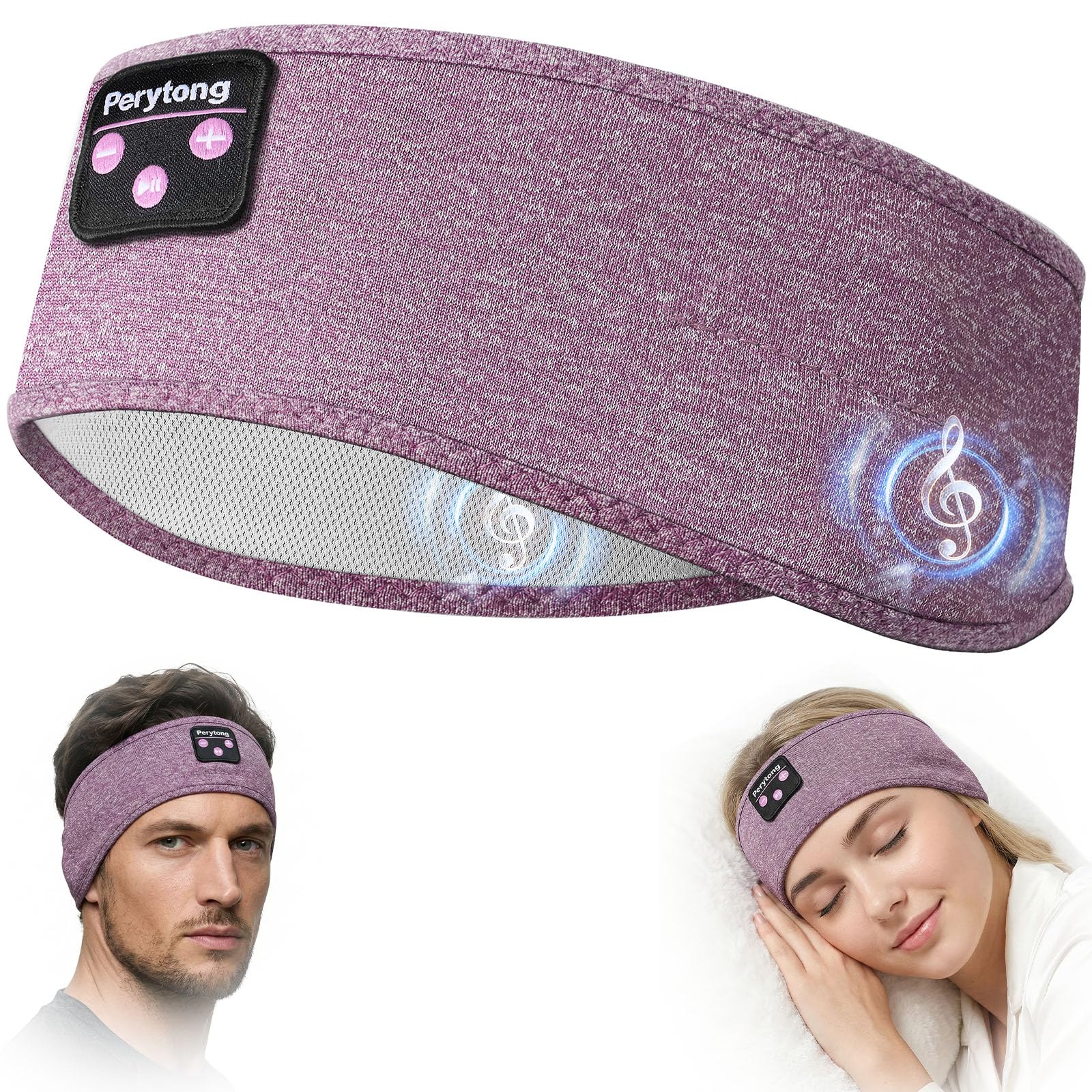 Perytong Sleep Headphones Bluetooth 5.4 Headband, Wireless Headband Headphones for Sleeping, Running, Yoga, Fitness, Travel, Meditation, Suitable for Side Sleepers, Gift for Men Women, Tech Gadgets