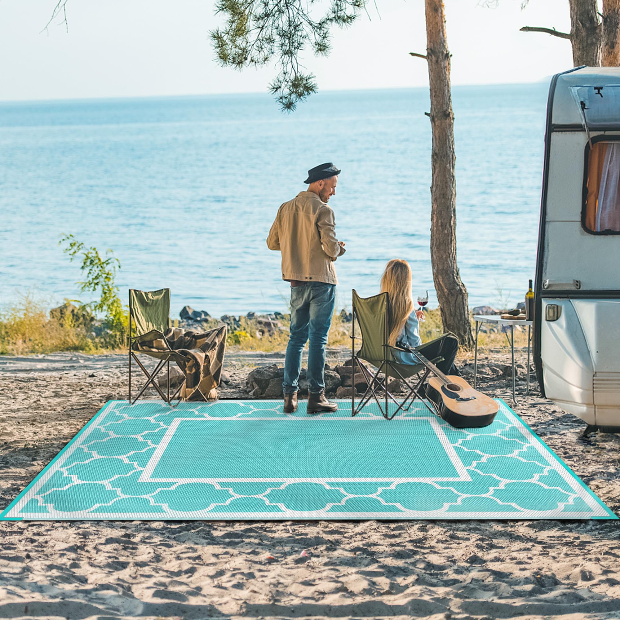 Amazon.com: GENIMO 9 ' x 12 ' Outdoor Rug for Patio Clearance