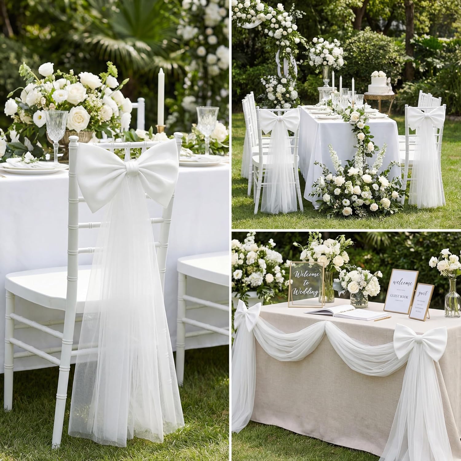 Zeyune 1 Pcs White Large Bow Party Decorations 13.4 x 28.7 Inch Giant Ribbon Bow Hanging Wall Decor Wrapping DIY Craft for Birthday Valentines Day Wedding Baby Shower Room Wall Backdrop Party