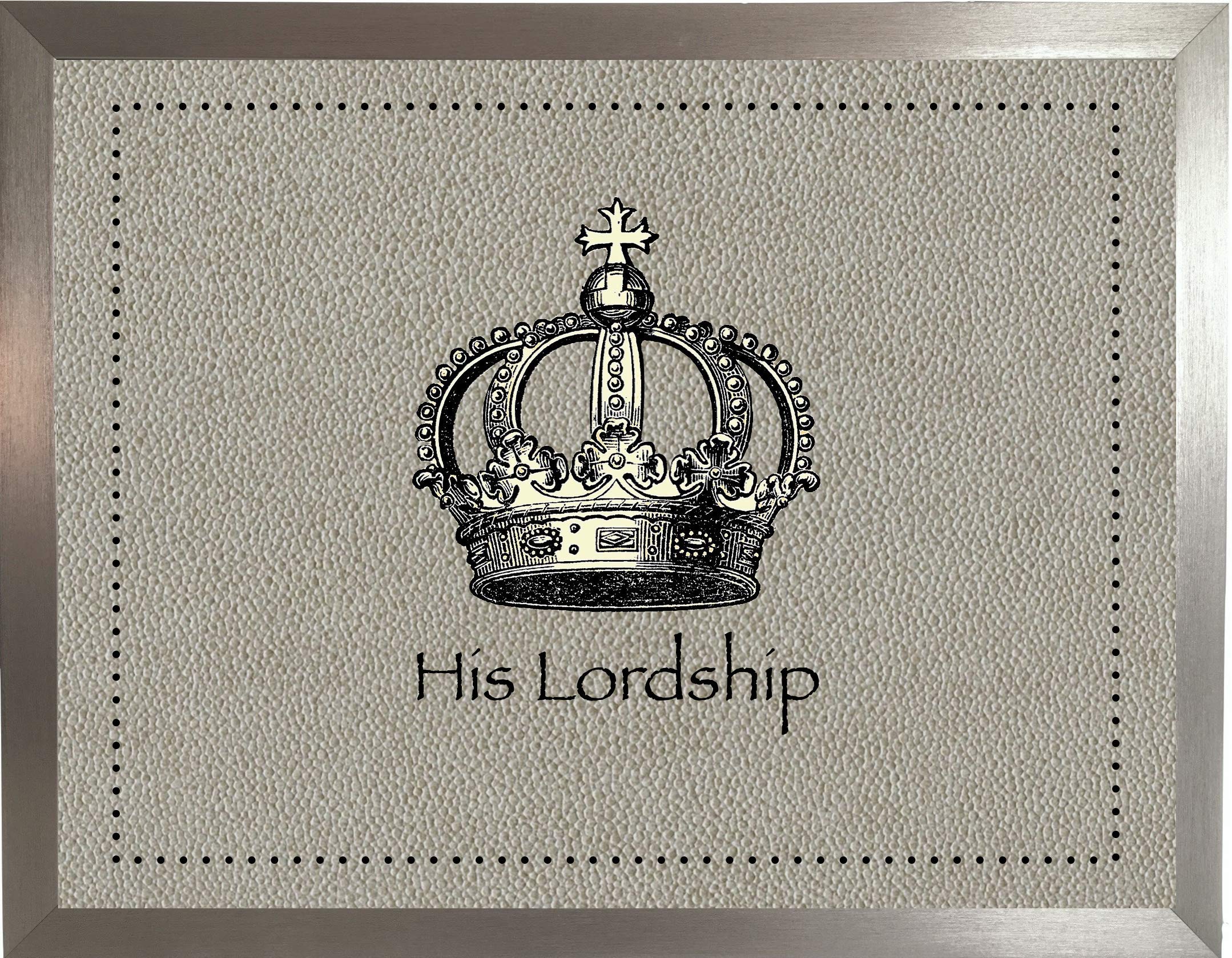 His Lordship Faux 1 Silver Cushioned Bean Bag Padded Lap Tray Desk Table for Eating