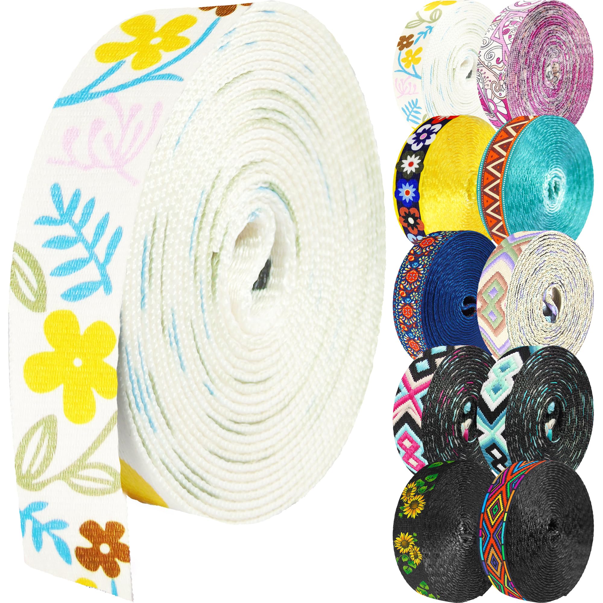 Grosun 1.5 inch Patterned Nylon Webbing Belt Webbing Straps Purse Straps Backpack Straps Nylon Belt