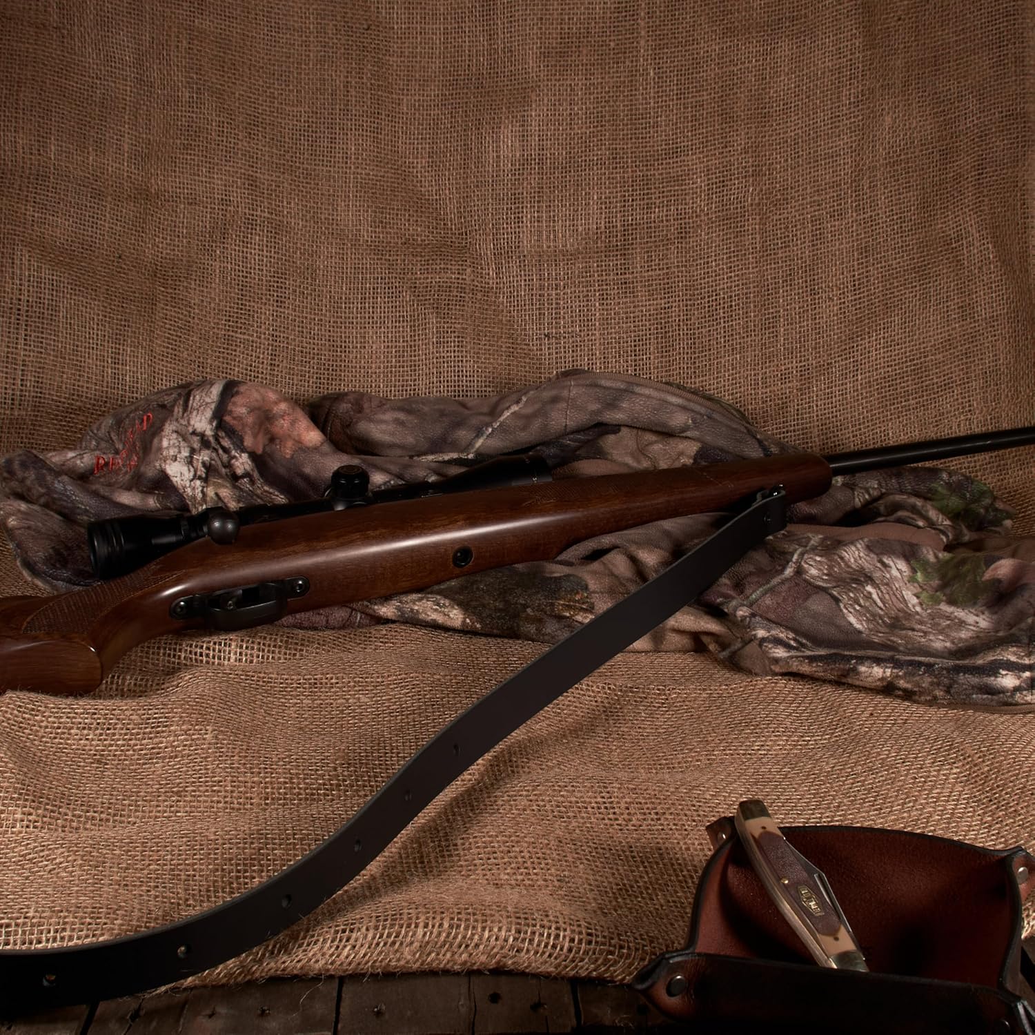 Buffalo Leather Rifle Slings - Amish Handmade Gun Slings - Adjustable, Durable, Made in USA