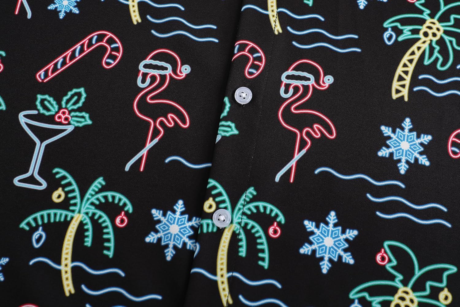 Christmas Hawaiian Shirt for Men Short Sleeve Button Down Santa Claus Vacation Shirts - Image 5